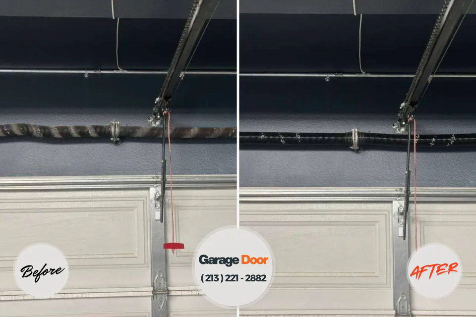 Before and after: garage door repair Seneca Knolls, NY
